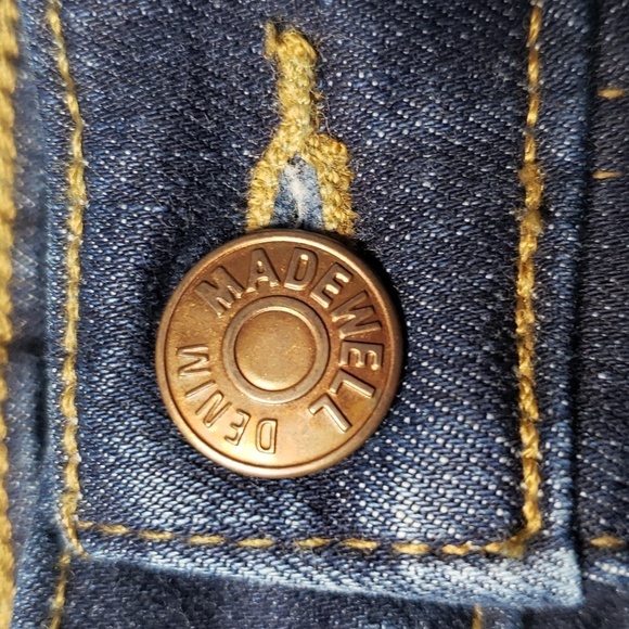 Madewell Women Skinny Jeans 28 High-Rise Tapered Dark Blue Denim Classic Casual - Picture 10 of 16